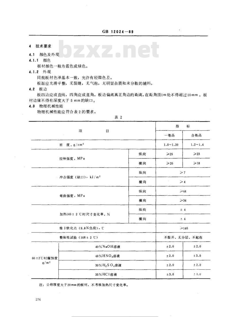 GB/T 12024-1989 改性聚丙烯层压板材