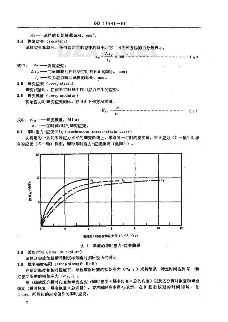 GB/T 11546-1989 塑料拉伸蠕变测定方法