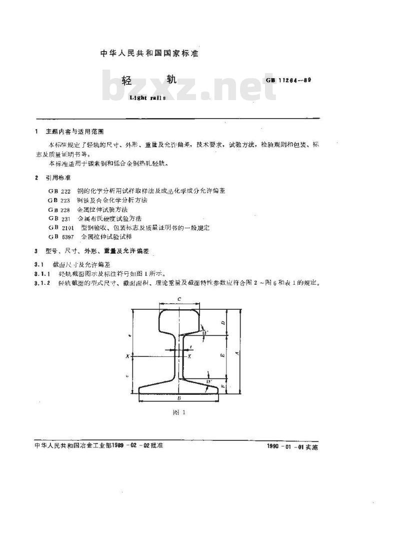 GB 11264-1989 轻轨