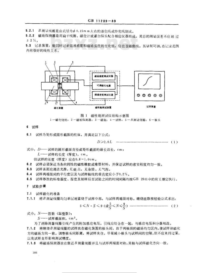 GB 11209-1989 磁性橡胶磁性能的测定方法