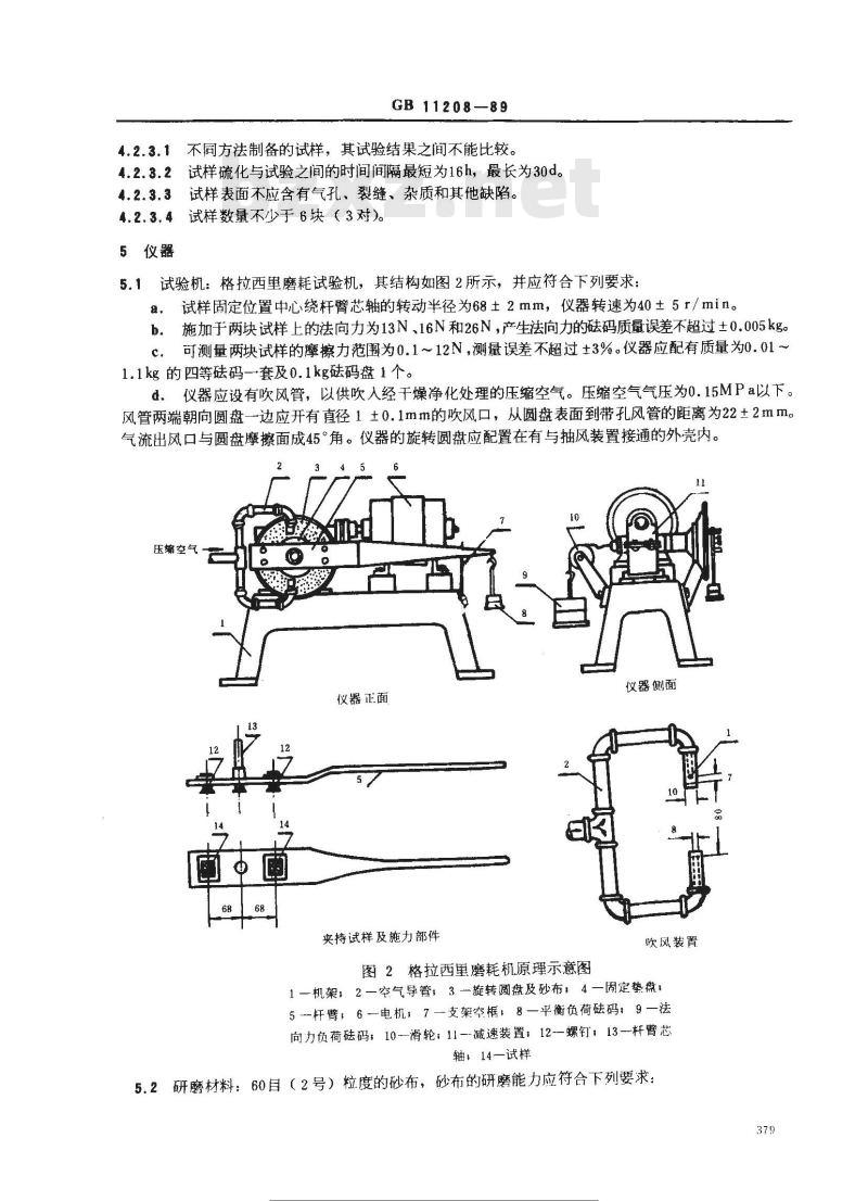 GB/T 11208-1989 硫化橡胶滑动磨耗的测定