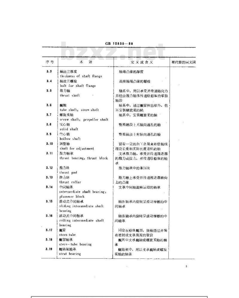 GB 10835-1989 船舶机械术语 轴系及传动装置