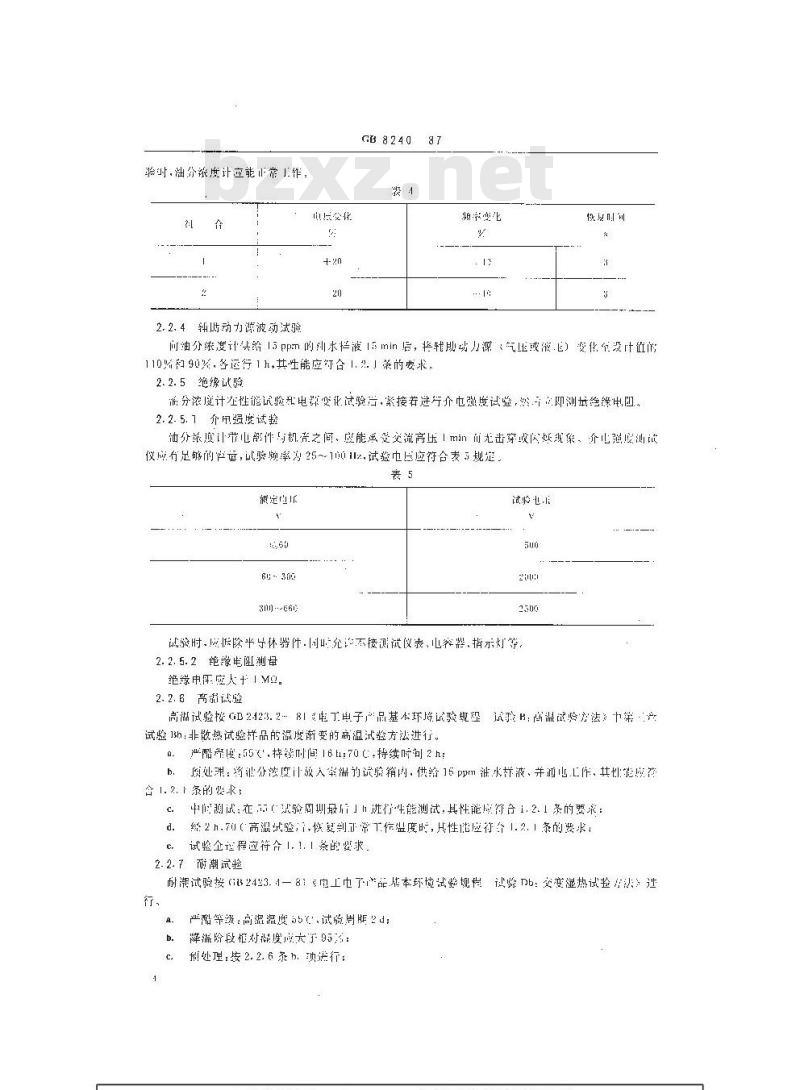 GB 8240-1987 船用油分浓度计