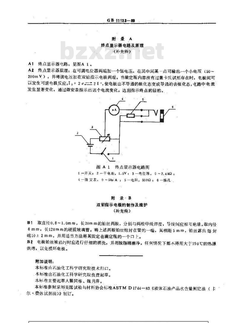 GB/T 11133-1989 液体石油产品水含量测定法 卡尔.费休法