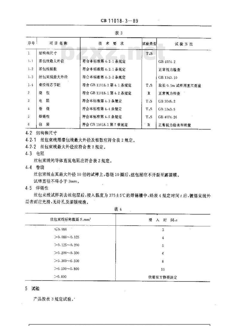 GB 11018.3-1989 丝包铜绕组线 丝包束线