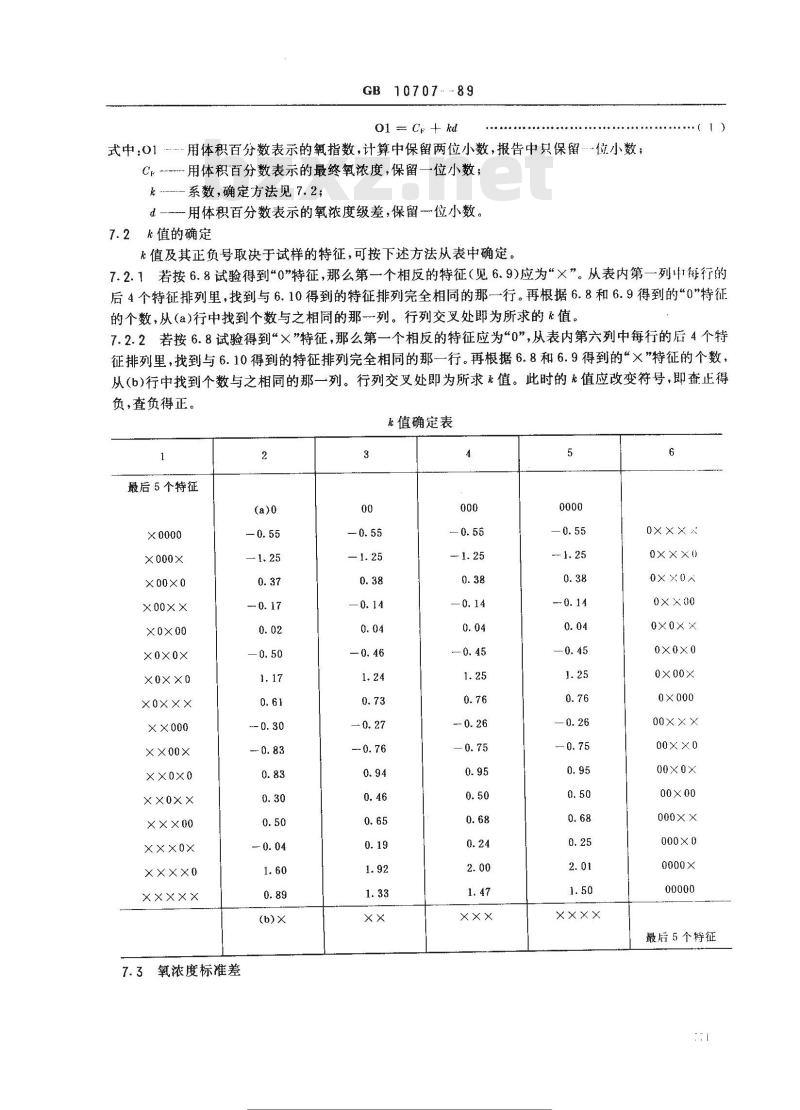 GB 10707-1989 橡胶燃烧性能测定 氧指数法