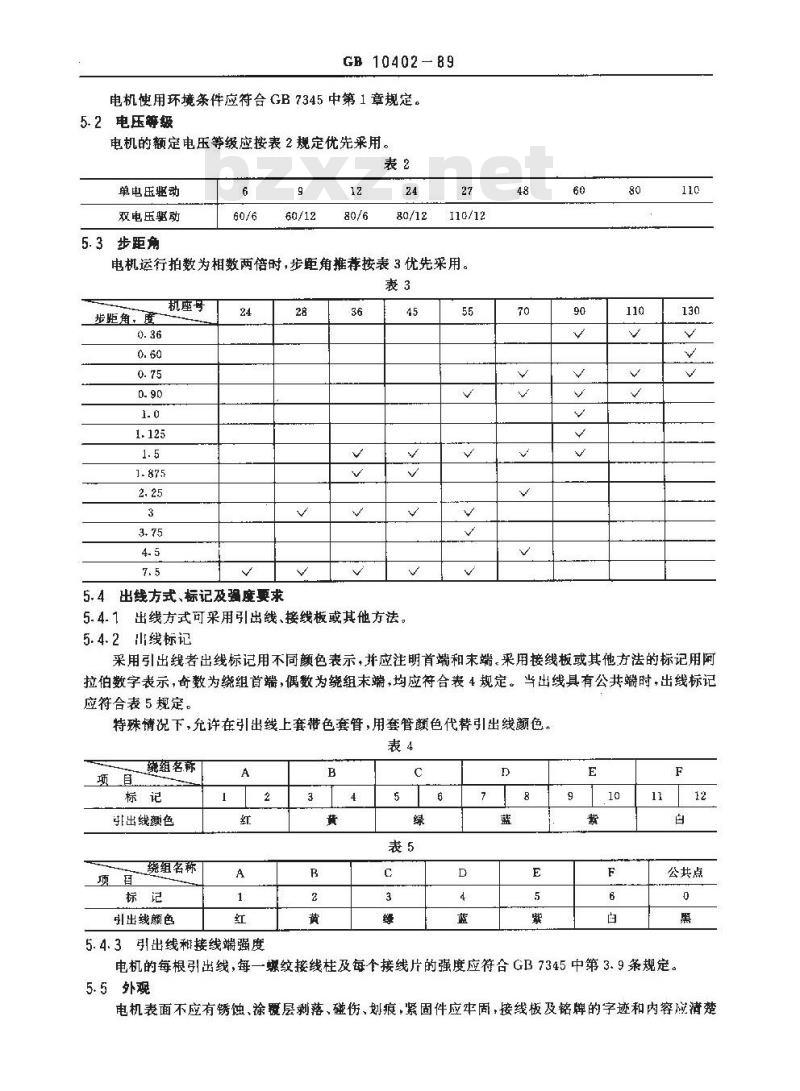 GB/T 10402-1989 磁阻式步进电动机通用技术条件
