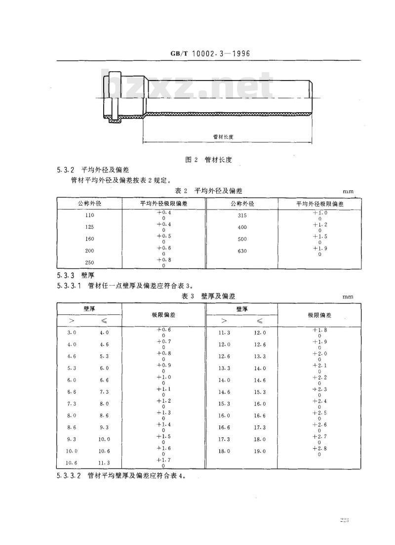 GB/T 10002.3-1996 埋地排污、废水用硬聚氯乙烯(PVC-U)管材