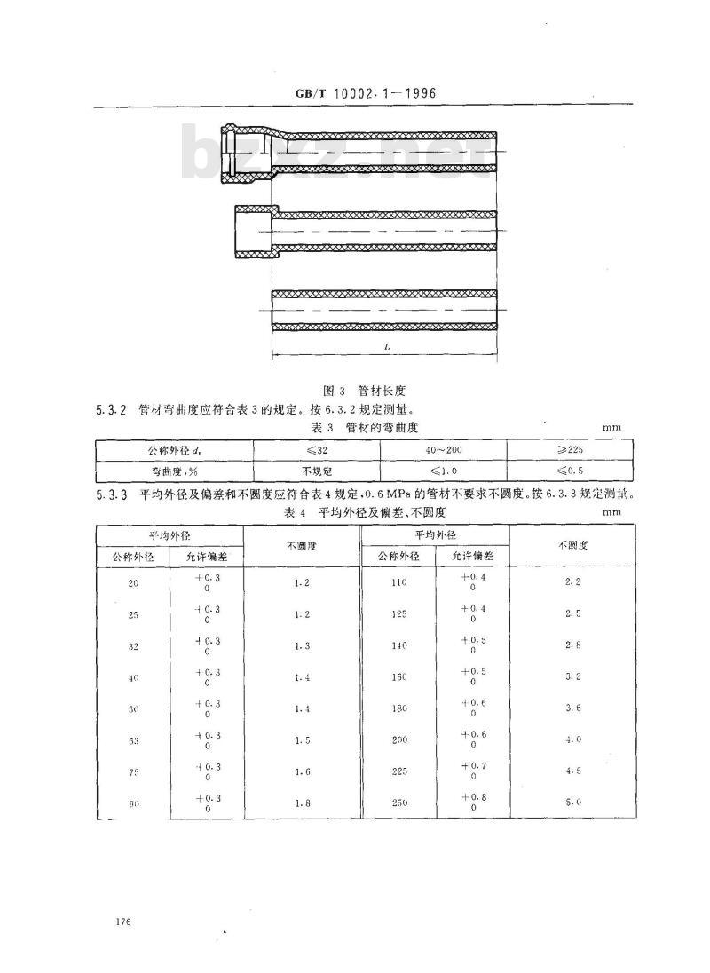 GB/T 10002.1-1996 给水用硬聚氯乙烯(PVC-U)管材