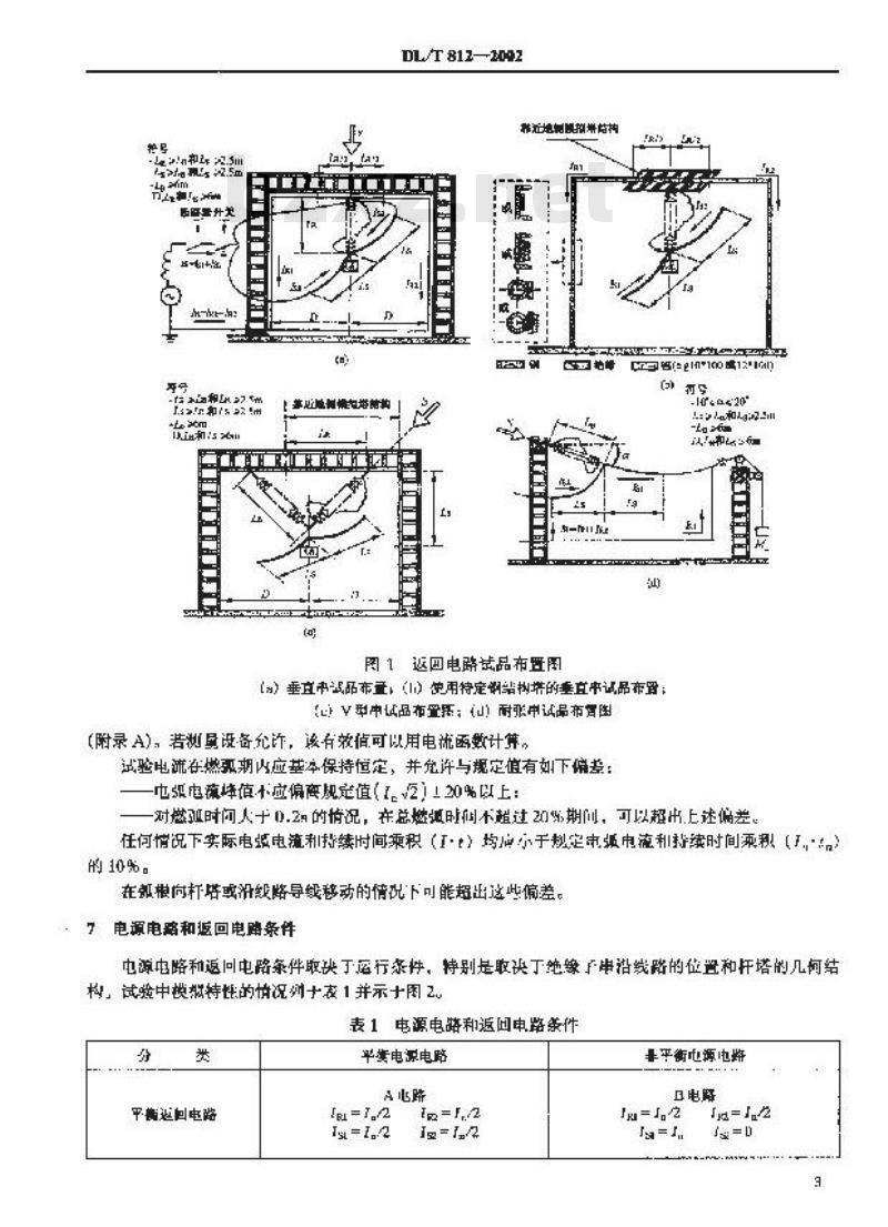 DL/T 812-2002 标称电压高于1000V架空线路绝缘子串工频电弧试验方法