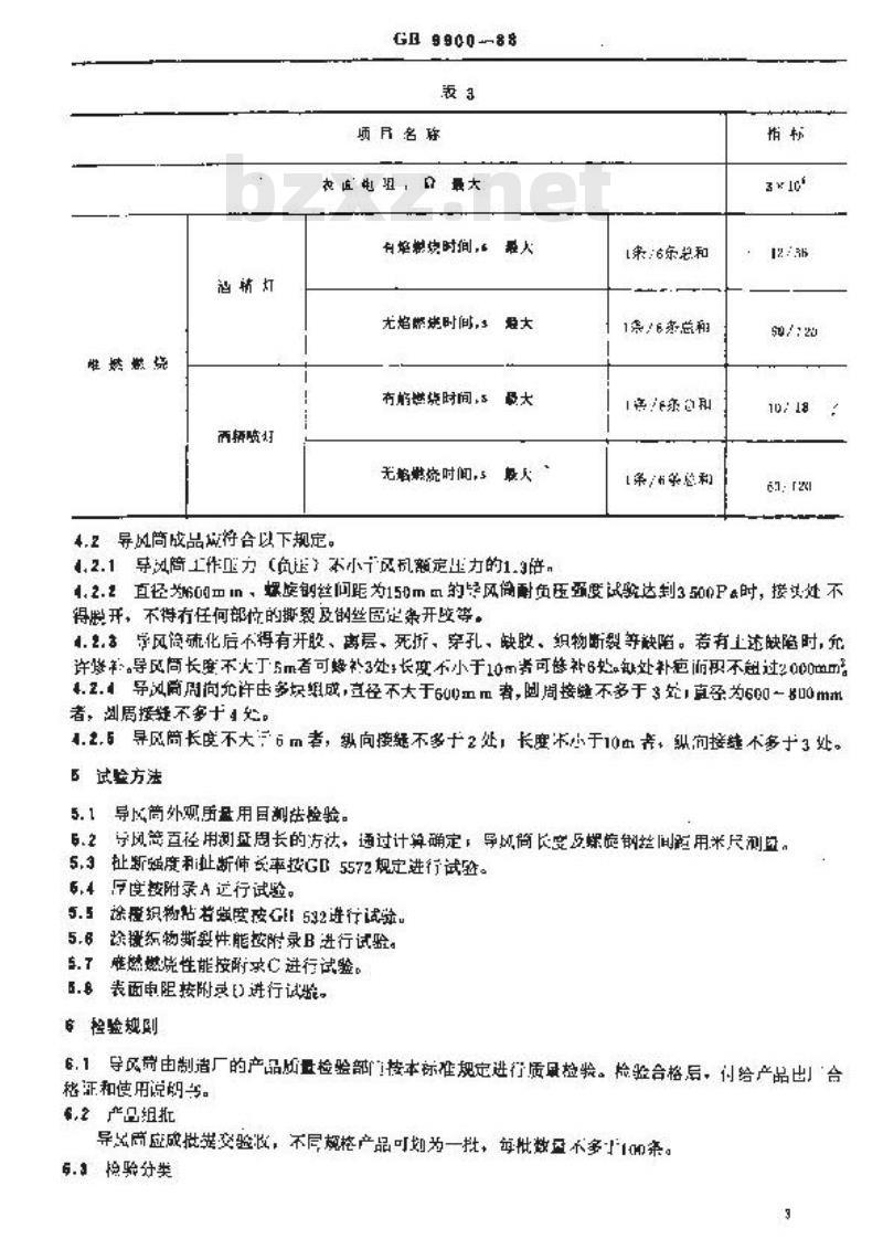 GB 9900-1988 抽出式难燃橡胶导风筒