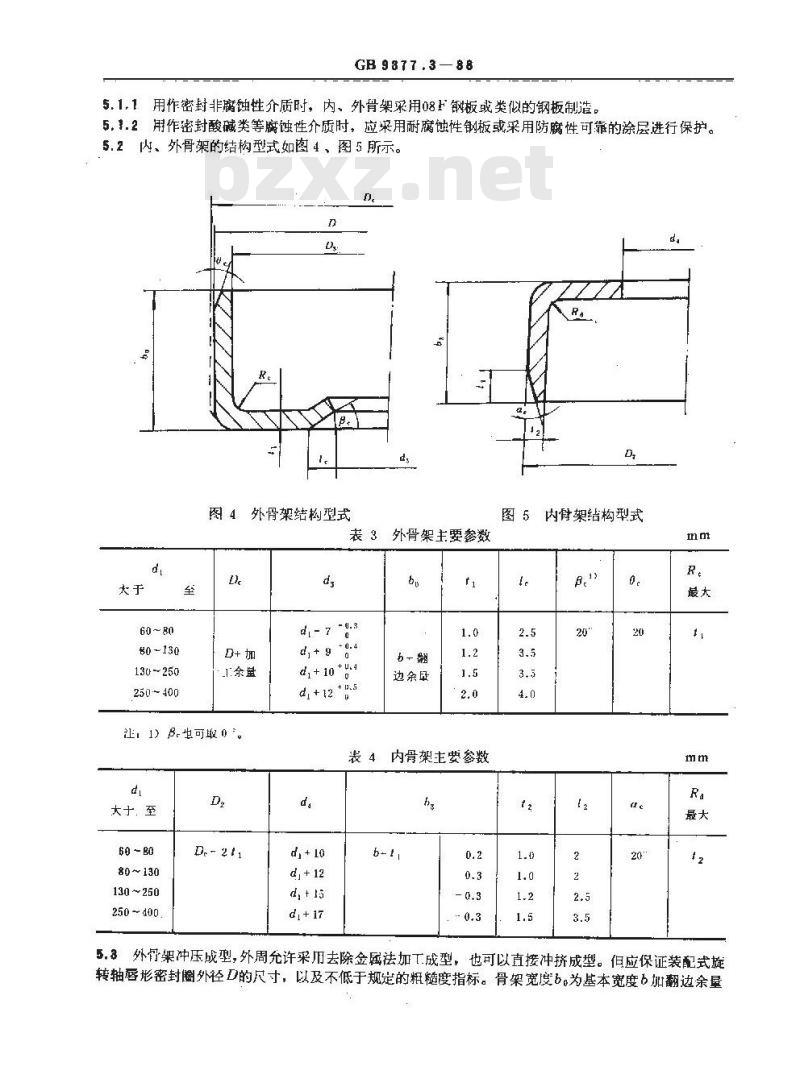 GB 9877.3-1988 旋转轴唇形密封圈结构尺寸系列 第三部分:装配式旋转轴唇形密封圈