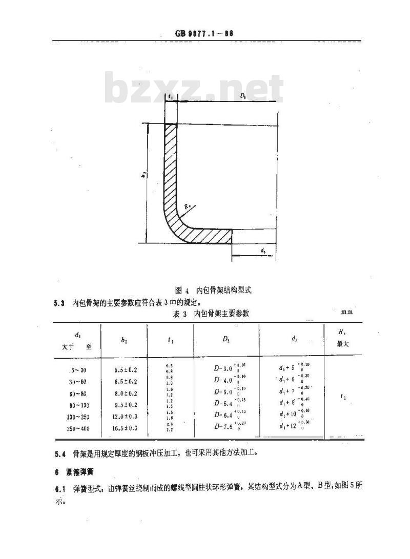 GB 9877.1-1988 旋转轴唇形密封圈结构尺寸系列第一部分:内包骨架旋转轴 唇 形密封圈