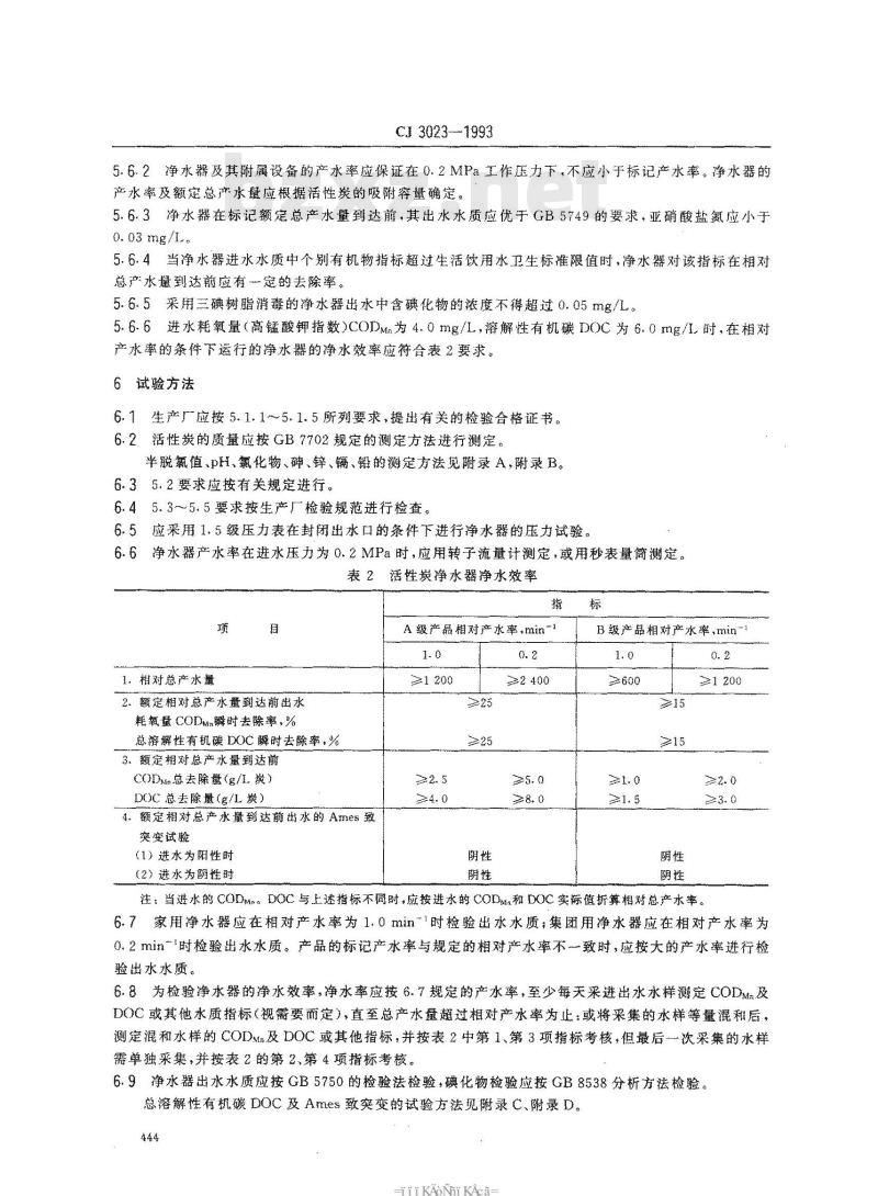 CJ 3023-1993 活性炭净水器
