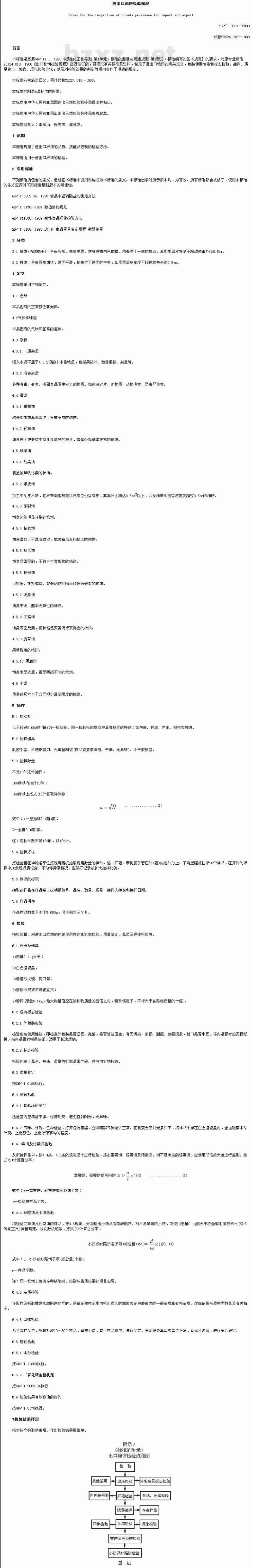 SN/T 0887-2000 进出口柿饼检验规程