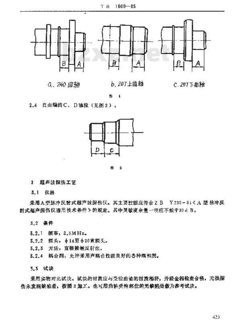 TB 1606-1985 球墨铸铁曲轴超声波探伤