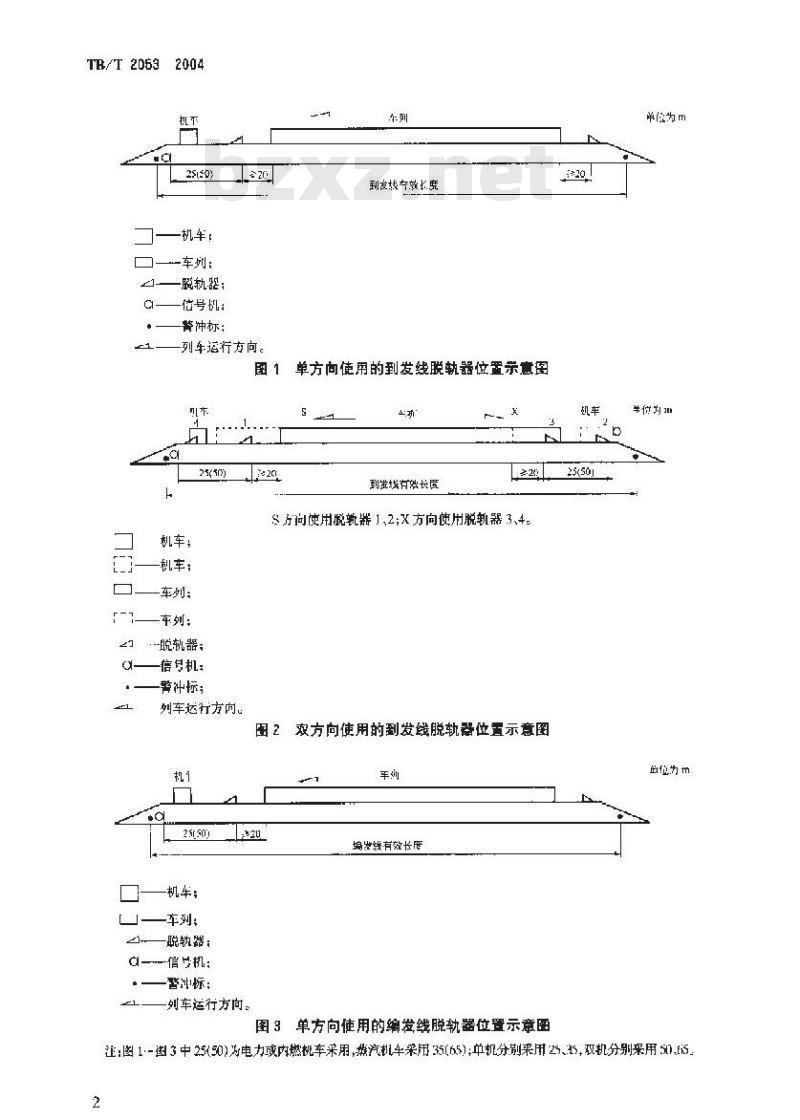 TB/T 2053-2004 列检电动脱轨器及信号防护装置安装设计技术条件