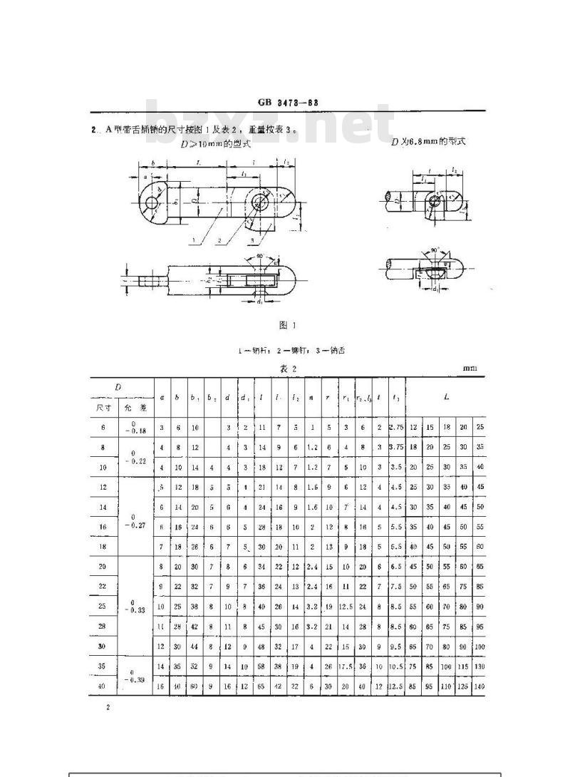 GB 3473-1983 船用带舌插销