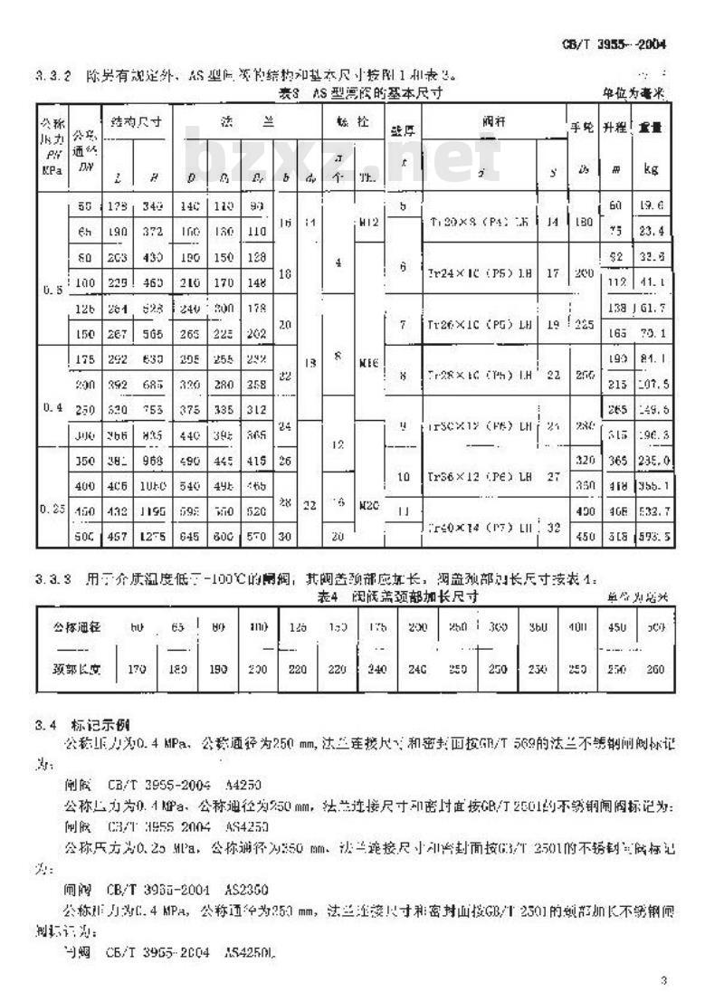 CB/T 3955-2004 法兰不锈钢闸阀