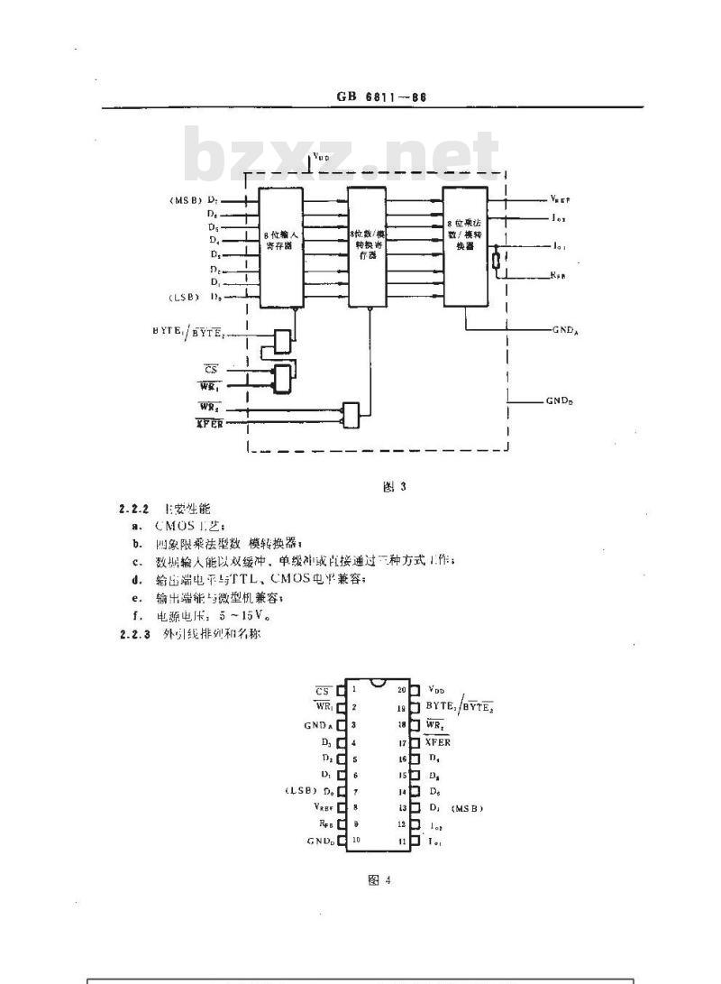 GB/T 6811-1986 半导体集成非线性电路系列和品种 数字/模拟转换器和模拟/数字转换器的品种