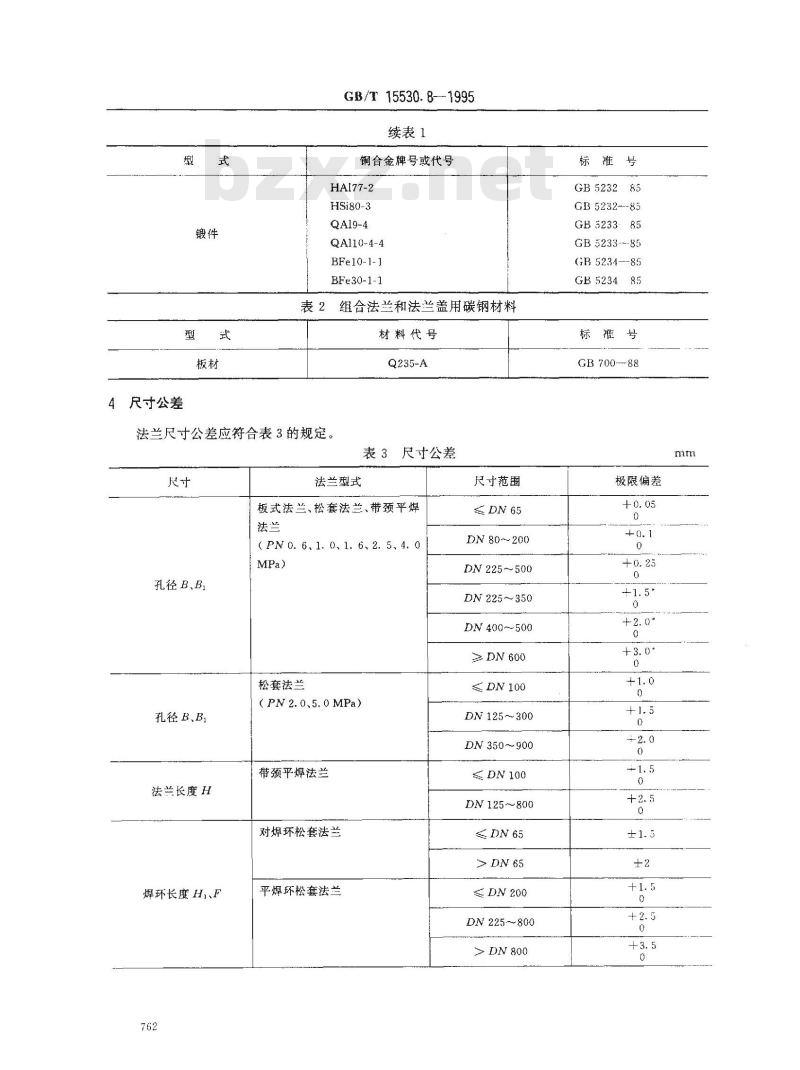 GB/T 15530.8-1995 铜合金及复合法兰 技术条件