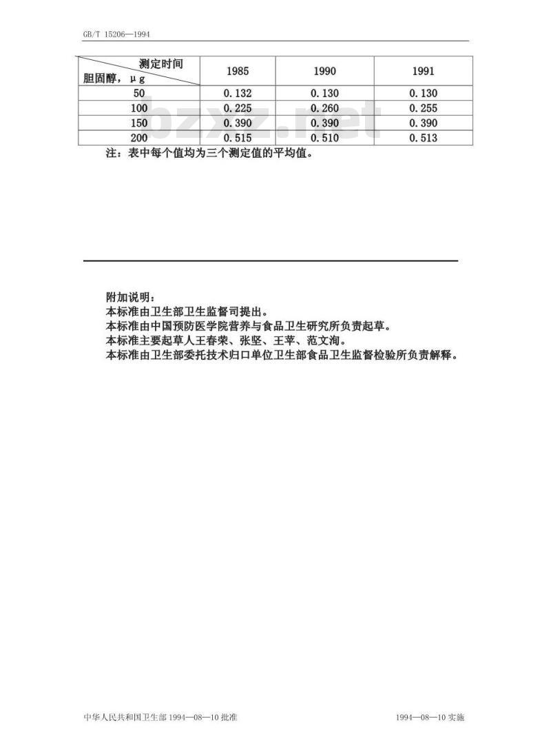 GB/T 15206-1994 食品中胆固醇的测定方法