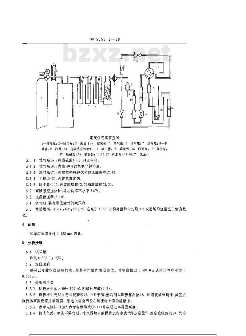 GB/T 5059.8-1988 钼铁化学分析方法 库仑法测定碳量