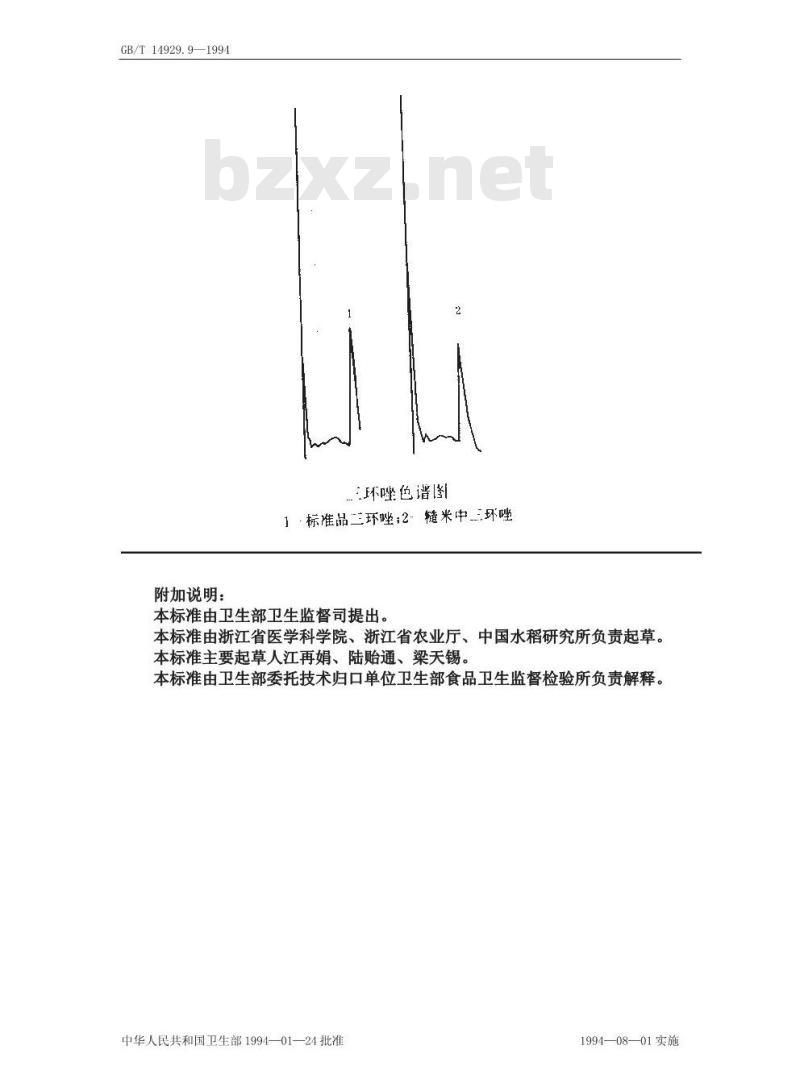 GB/T 14929.9-1994 稻谷中三环唑残留量测定方法