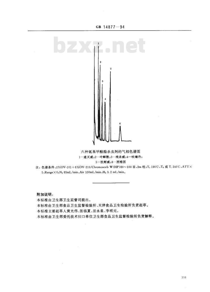 GB 14877-1994 食品中氨基甲酸酯类农药残留量的测定方法
