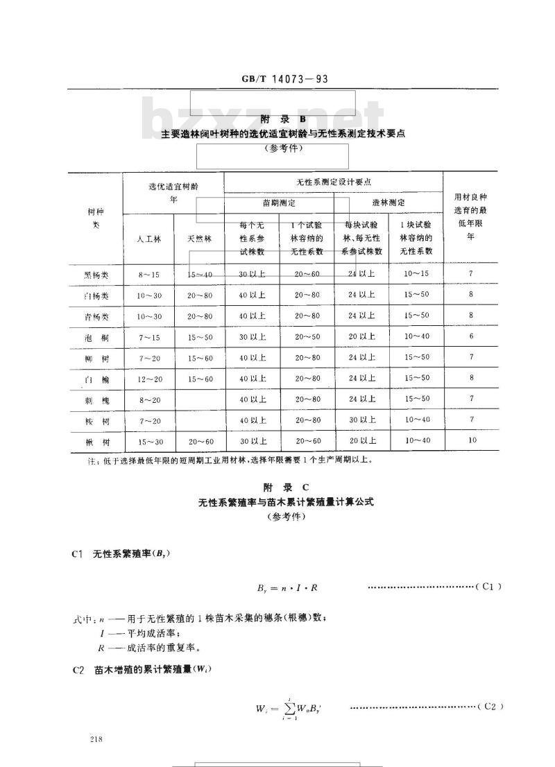 GB/T 14073-1993 主要造林阔叶林树种良种选育程序与要求