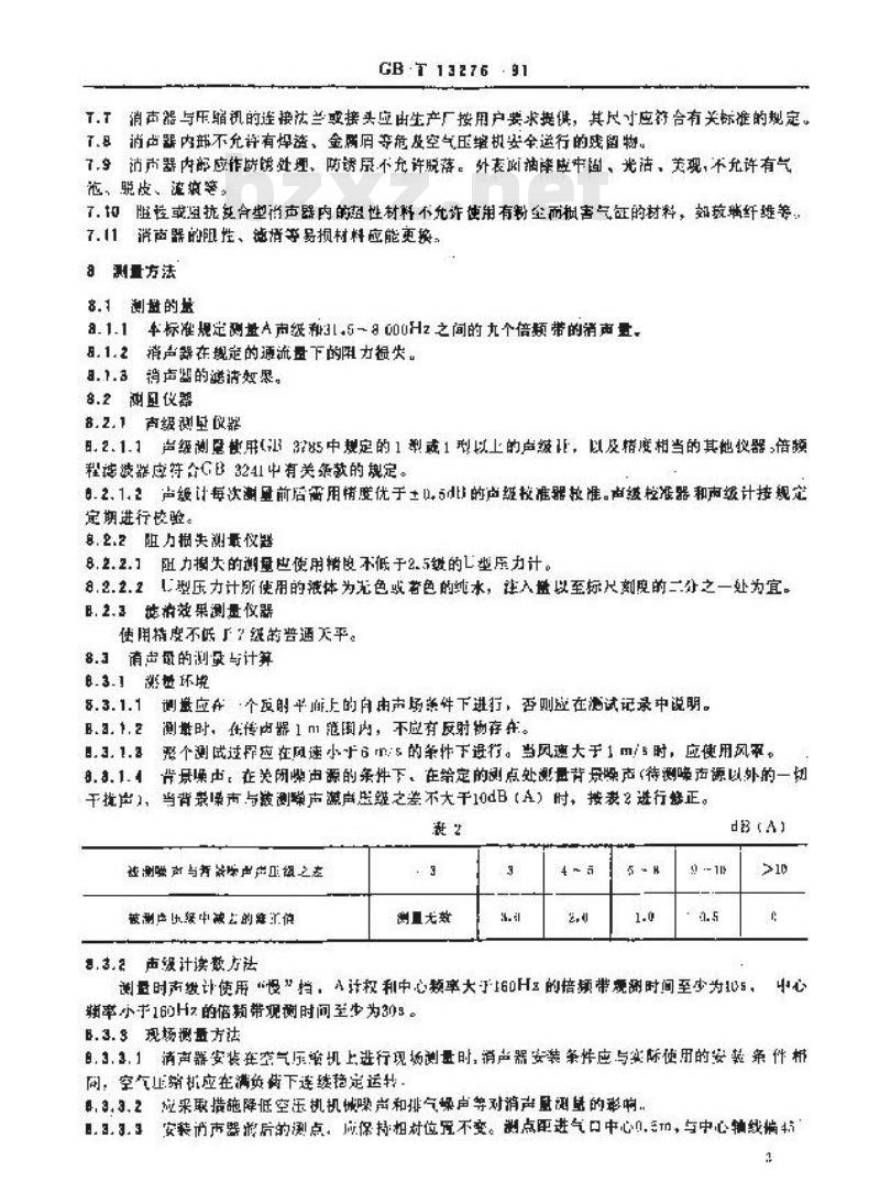 GB/T 13276-1991 容积式空气压缩机进气滤清消声器