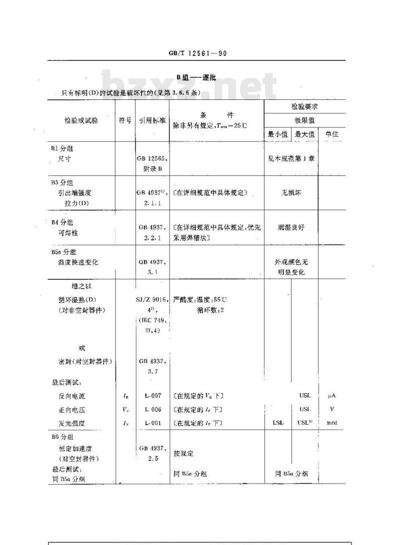 GB/T 12561-1990 发光二极管空白详细规范(可供认证用)