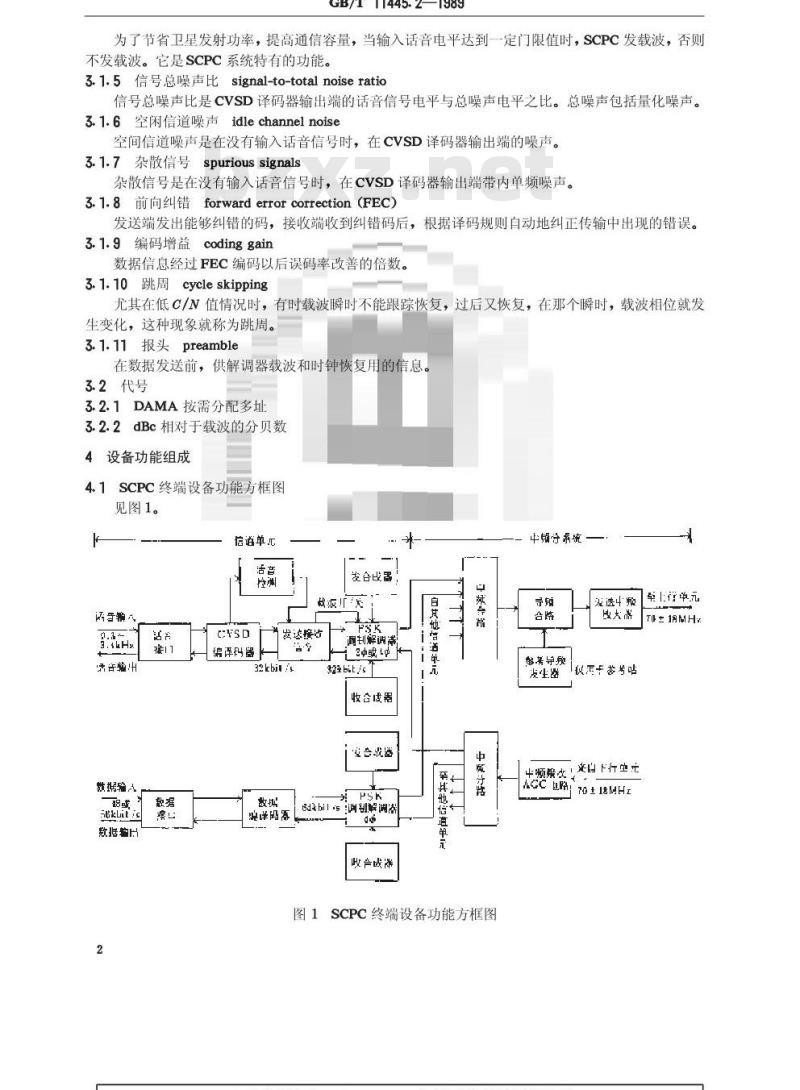 GB/T 11445.2-1989 国内卫星通信地球站终端设备技术要求 第2部分:单路每载波终端设备