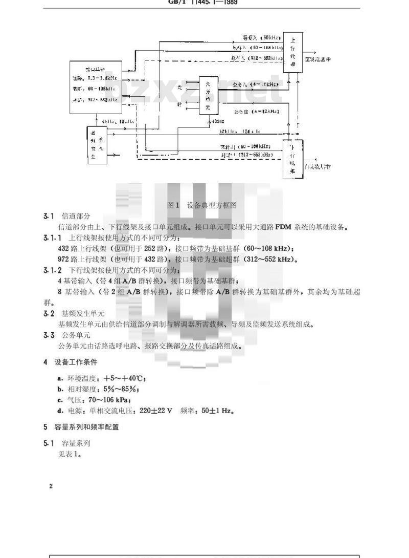 GB/T 11445.1-1989 国内卫星通信地球站终端设备技术要求 第1部分:频分多路复用终端设备
