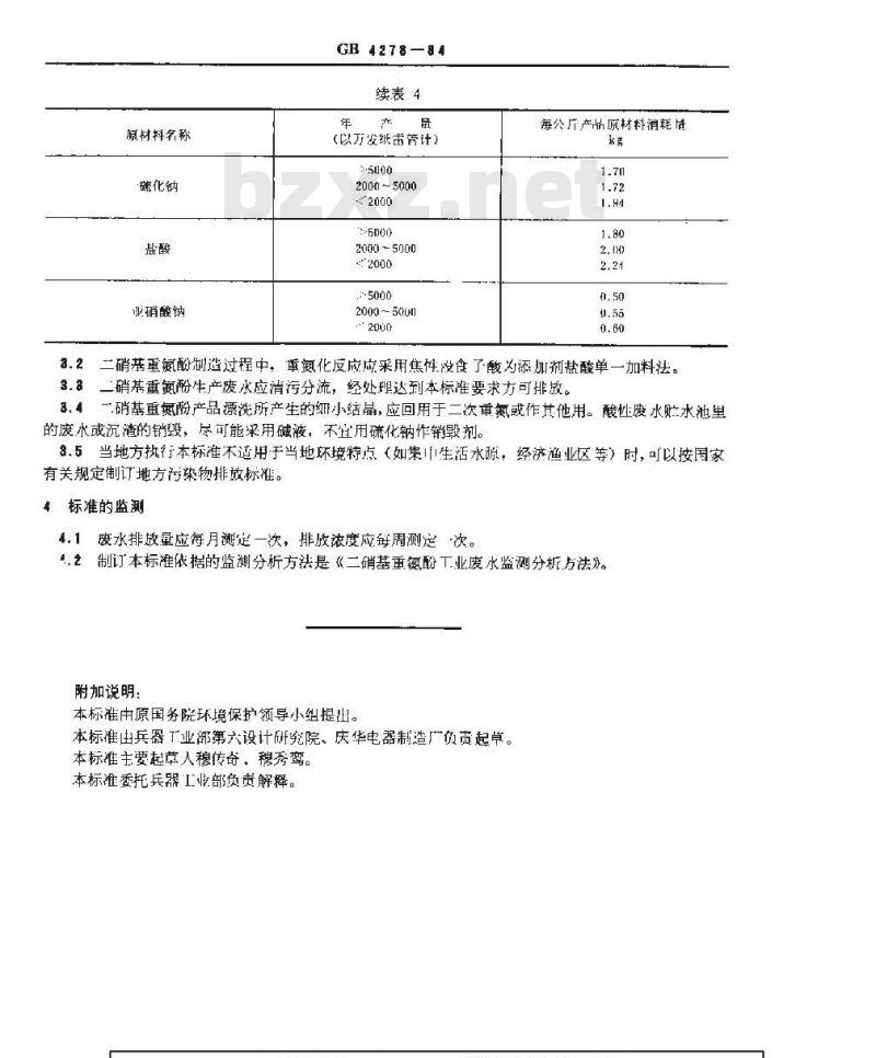 GB 4278-1984 二硝基重氮酚工业水污染物排放标准