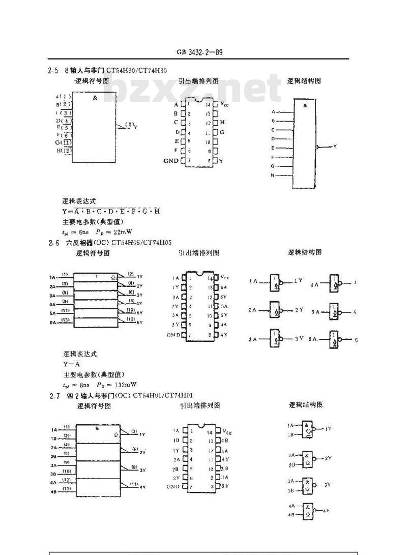 GB/T 3432.2-1989 半导体集成电路TTL电路系列和品种 54/74H系列的品种