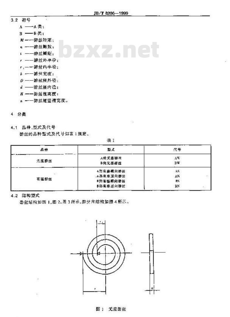 JB/T 8206-1999 机械仪表用游丝