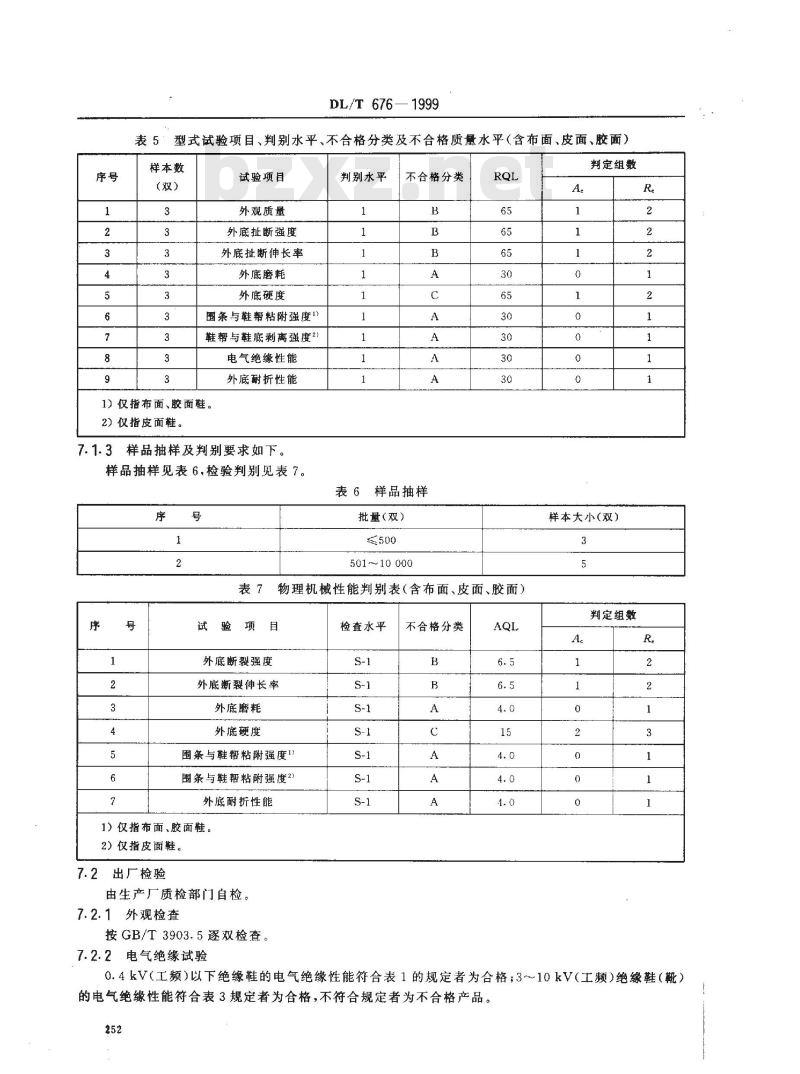 DL/T 676-1999 带电作业绝缘鞋(靴〕通用技术条件