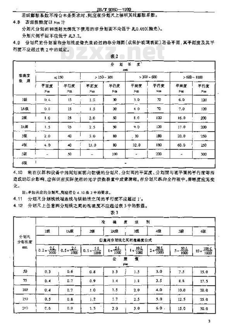 JB/T 9350-1999 光学仪器用玻璃分划尺 技术要求