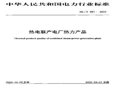 DL/T 891-2004 热电联产电厂热力产品