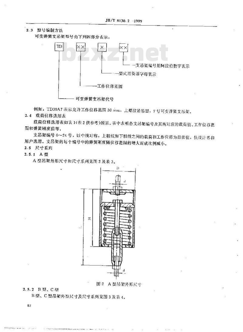 JB/T 8130.2-1999 可变弹簧支吊架