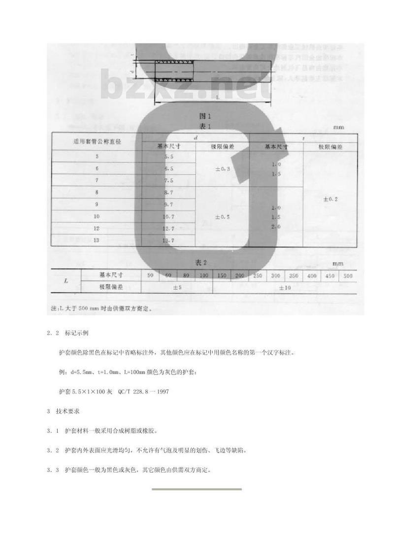 QC/T 228.8-1997 摩托车和轻便摩托车操纵拉索 护套