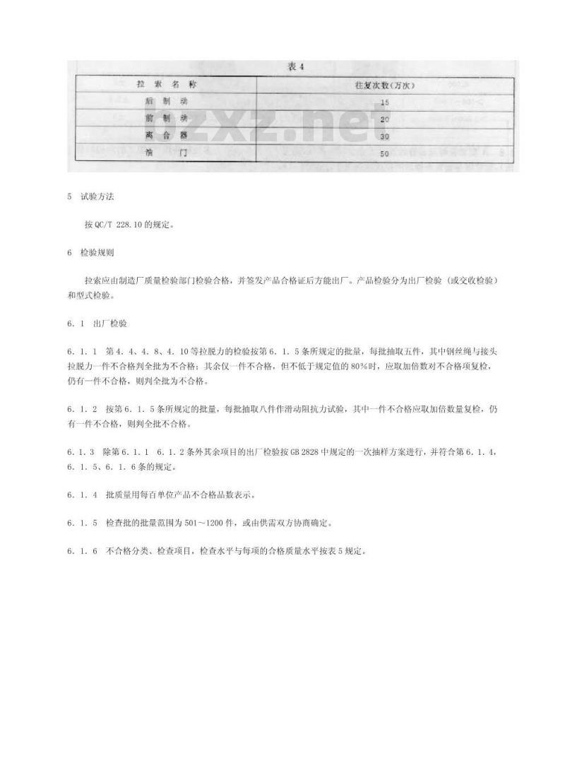 QC/T 228.1-1997 摩托车和轻便摩托车操纵拉索 技术条件