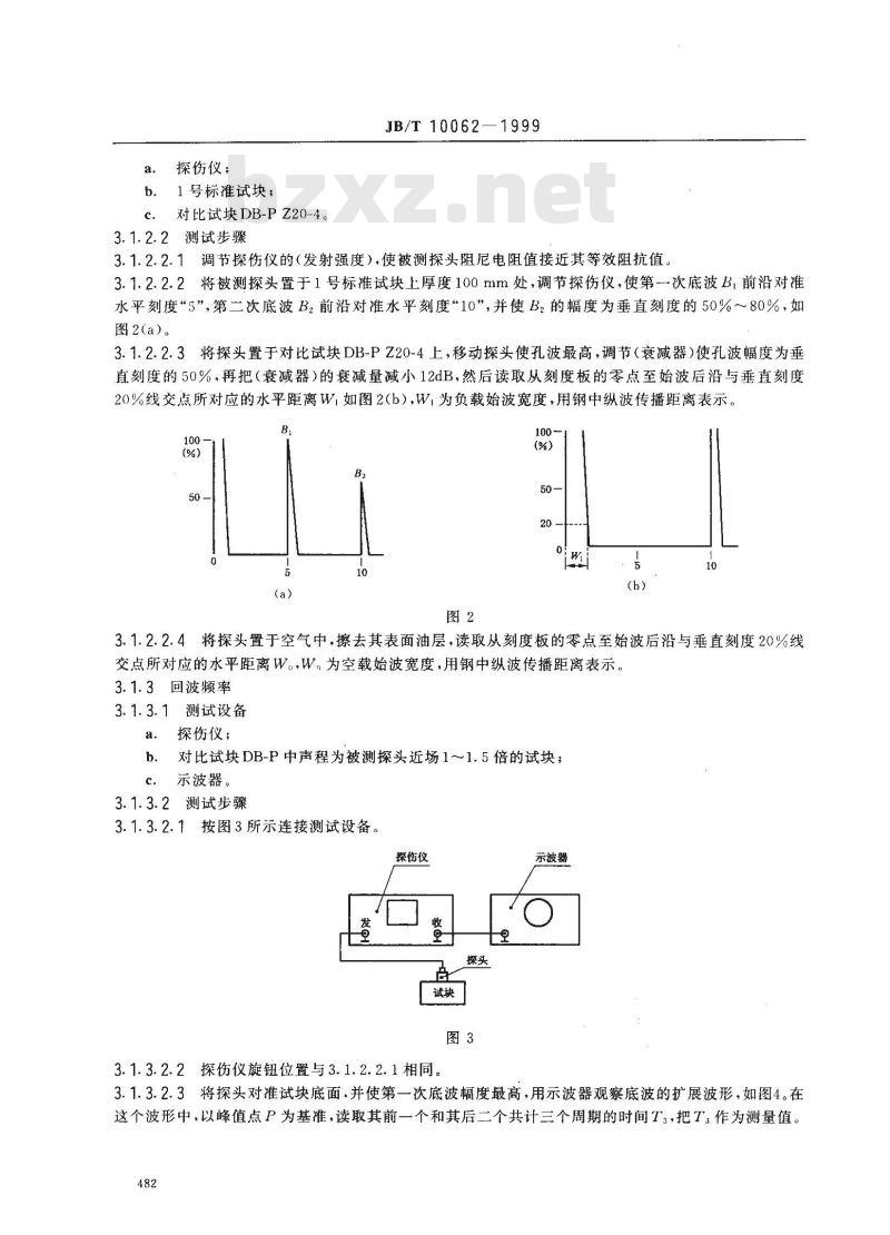 JB/T 10062-1999 超声探伤用探头 性能测试方法