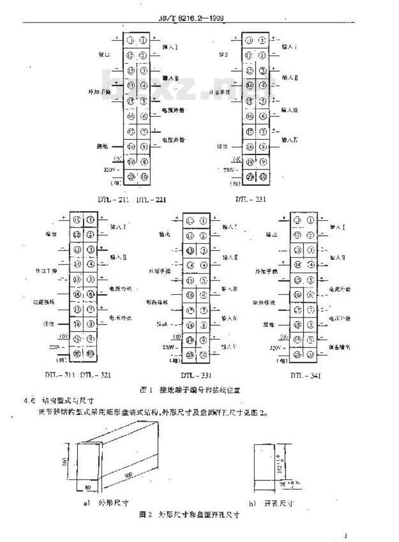 JB/T 8216.2-1999 DDZ-Ⅱ系列电动单组合仪表 调节器