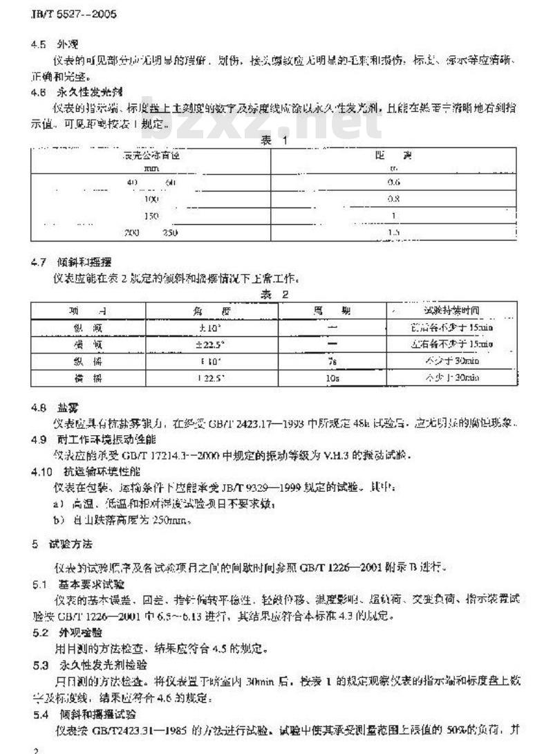 JB/T 5527-2005 船用压力表