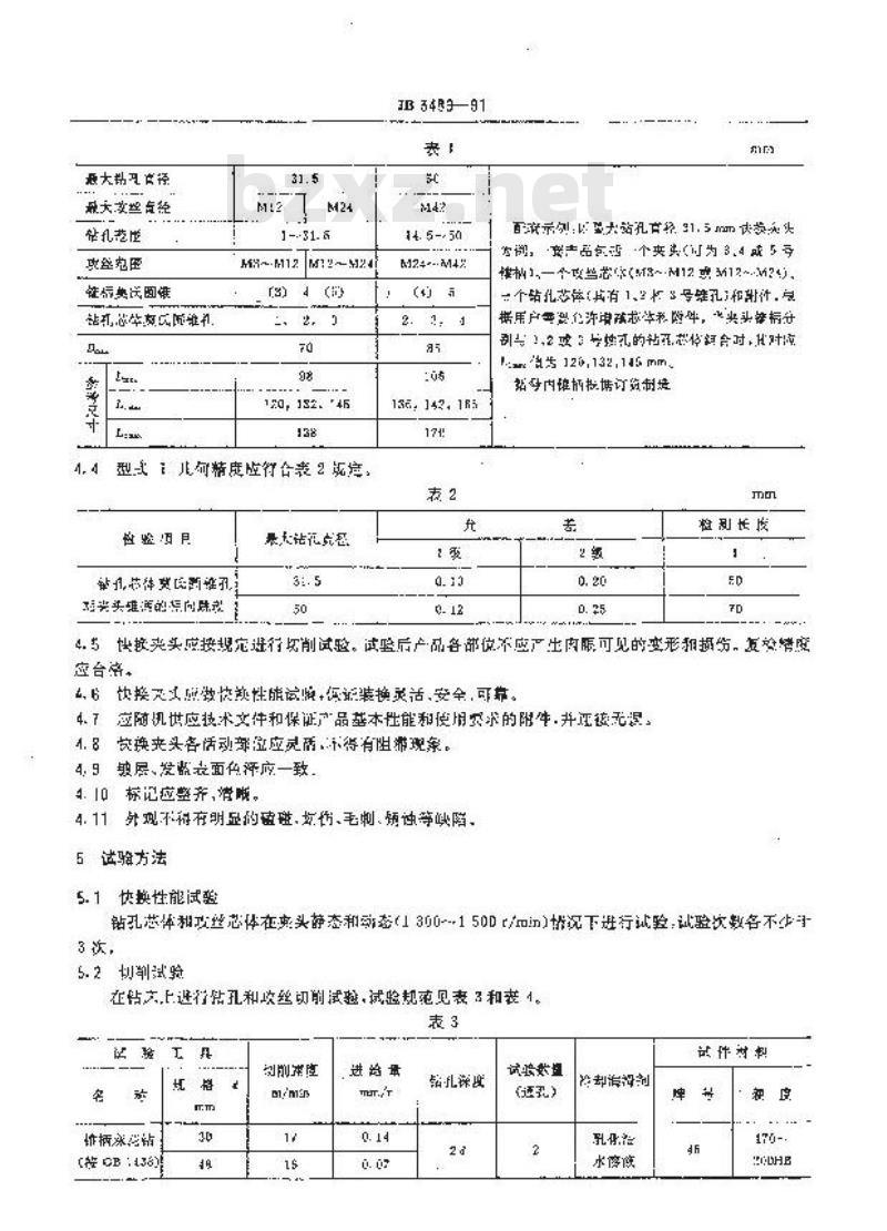 JB/T 3489-1991 快换夹头
