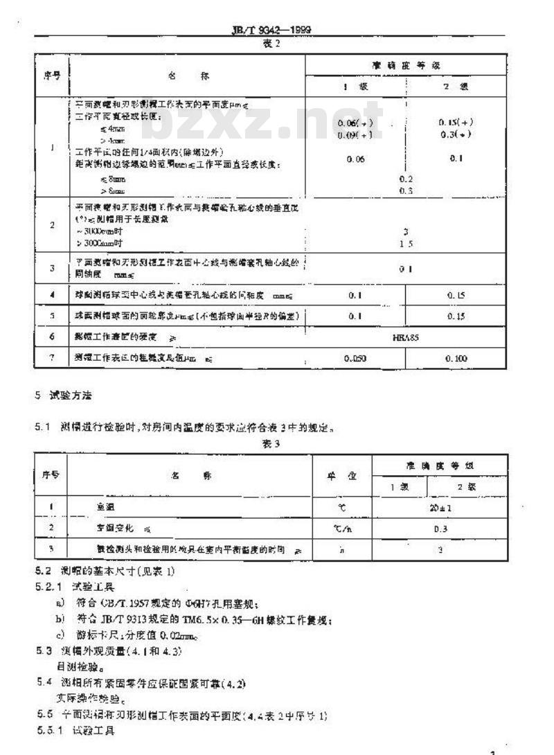 JB/T 9342-1999 光学计量仪器用测帽