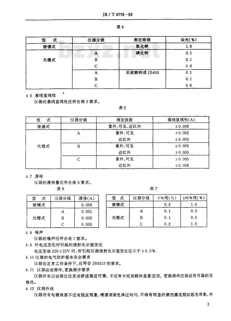 JB/T 6778-1993 紫外可见近红外分光光度计