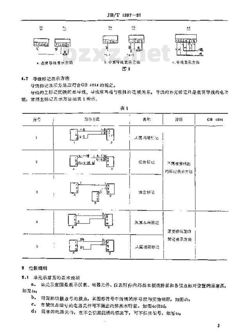 JB/T 1397-1991 工业自动化仪表盘 接线接管图的绘制方法